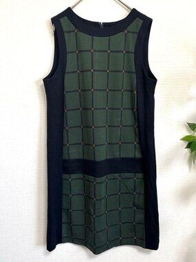 Mercy Sleeveless Check Dress Green